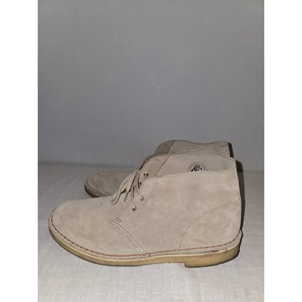 Clarks Originals Charles F Stead Chukka Ankle Boots Mens Sz US 9.5 Suede Beige
